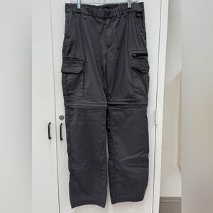 Men's Gray Convertible Cargo Pants
